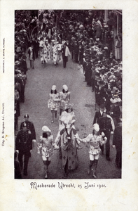 129365 Afbeelding van koning Karel VII, hoofdpersoon in de maskeradeoptocht bij de lustrumfeesten te Utrecht ter ...